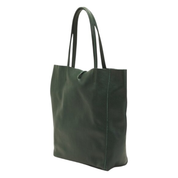 MARLON Made In Italy Leather Unlined Shopper Big Tote - Picture 3 of 3